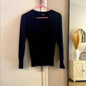 Cielo Black Textured Knit Sweater